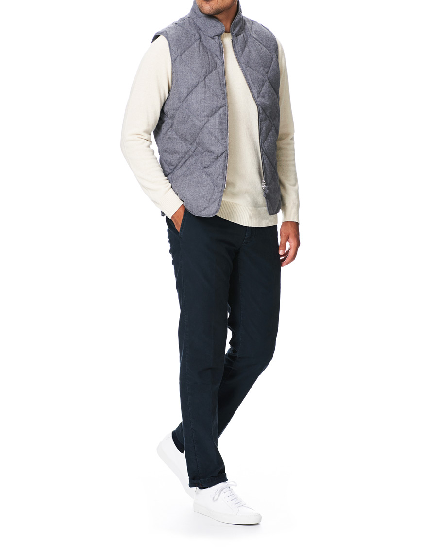 Herre | Jakker | Stenströms | Quilted Wool Vest Grey