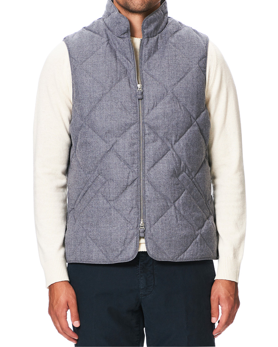Herre | Jakker | Stenströms | Quilted Wool Vest Grey