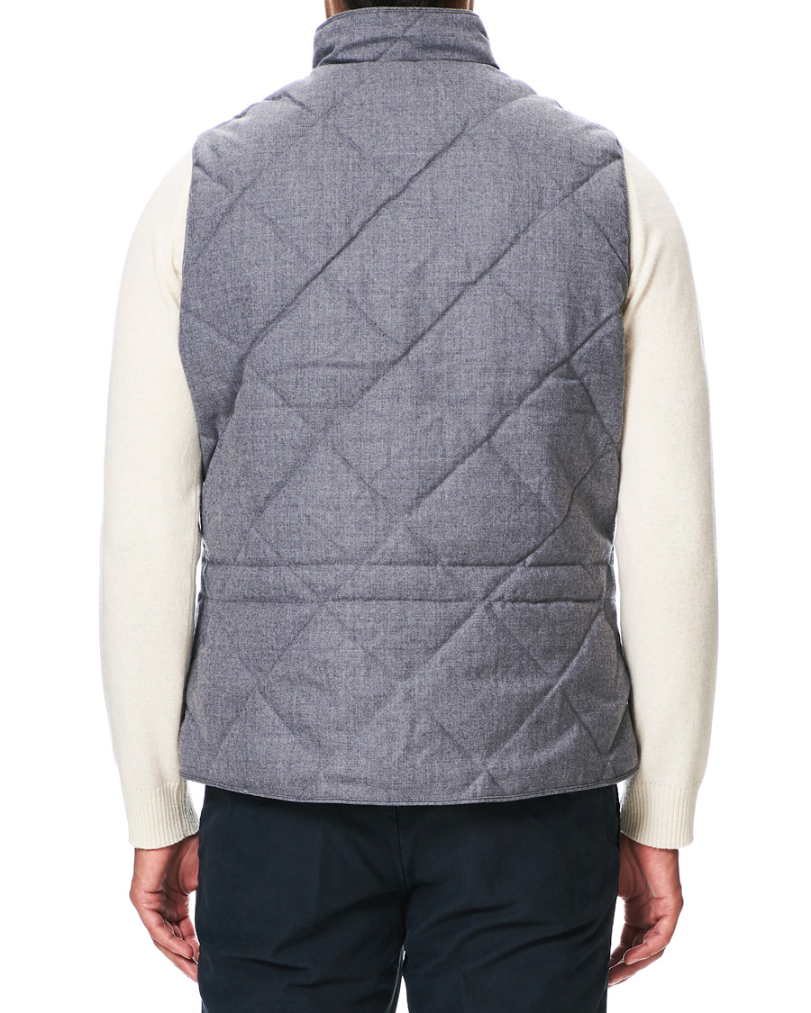 Herre | Jakker | Stenströms | Quilted Wool Vest Grey