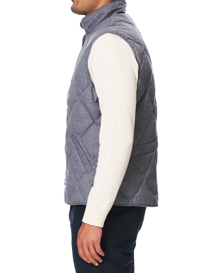 Herre | Jakker | Stenströms | Quilted Wool Vest Grey