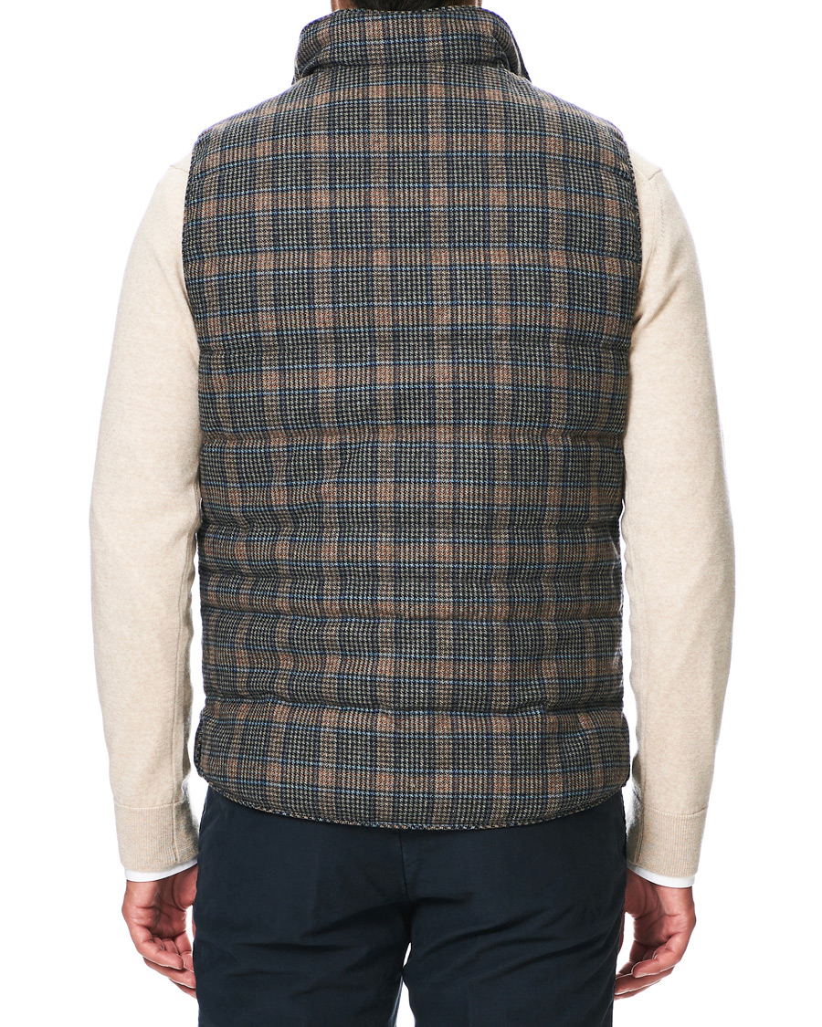Herre | Jakker | Stenströms | Quilted Check Wool Vest Navy