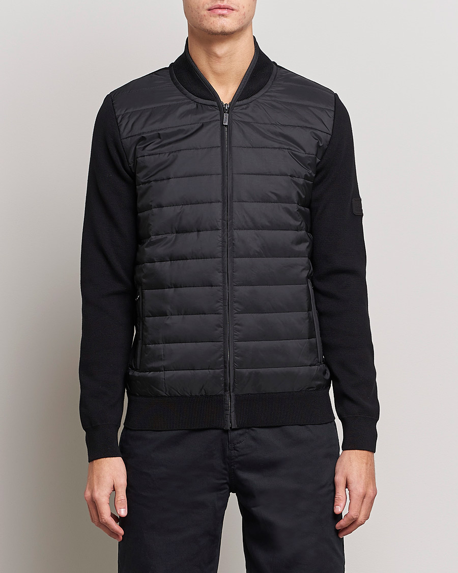 Herre |  | Barbour International | Baffle Zip Through Sweater Black