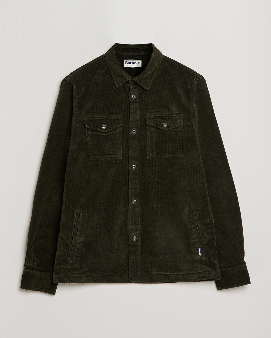 Barbour Lifestyle Corduroy Overshirt Olive hos CareOfCarl.no