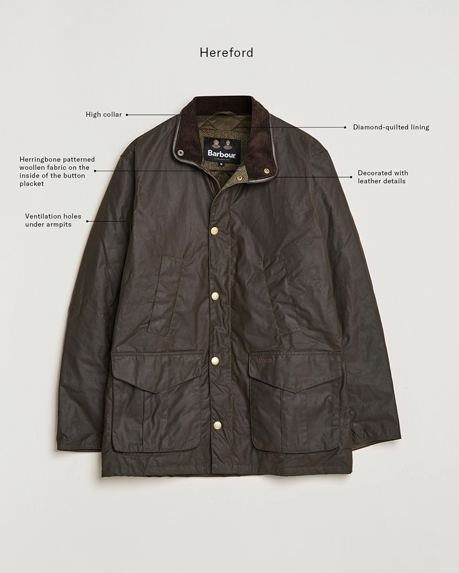 Herre | Jakker | Barbour Lifestyle | Hereford Wax Jacket Olive