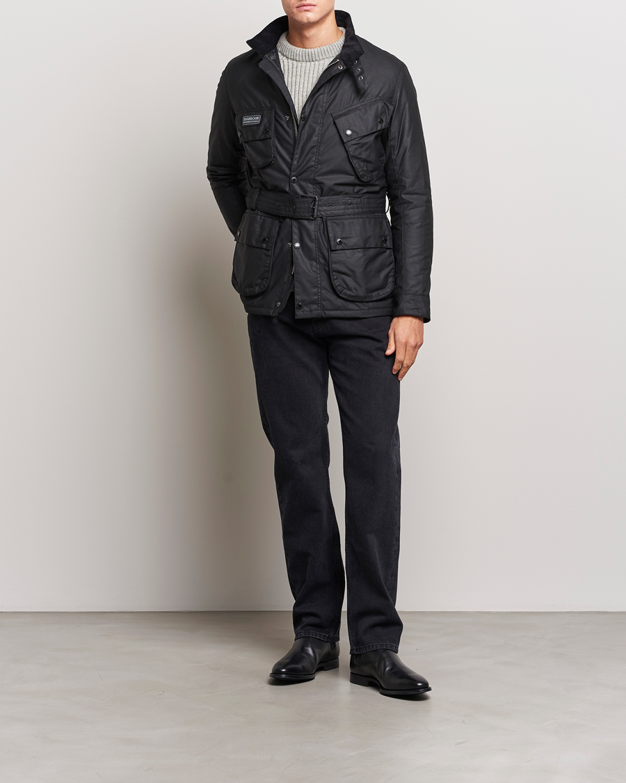 Herre | Jakker | Barbour International | Winter Slim International Wax Jacket Black