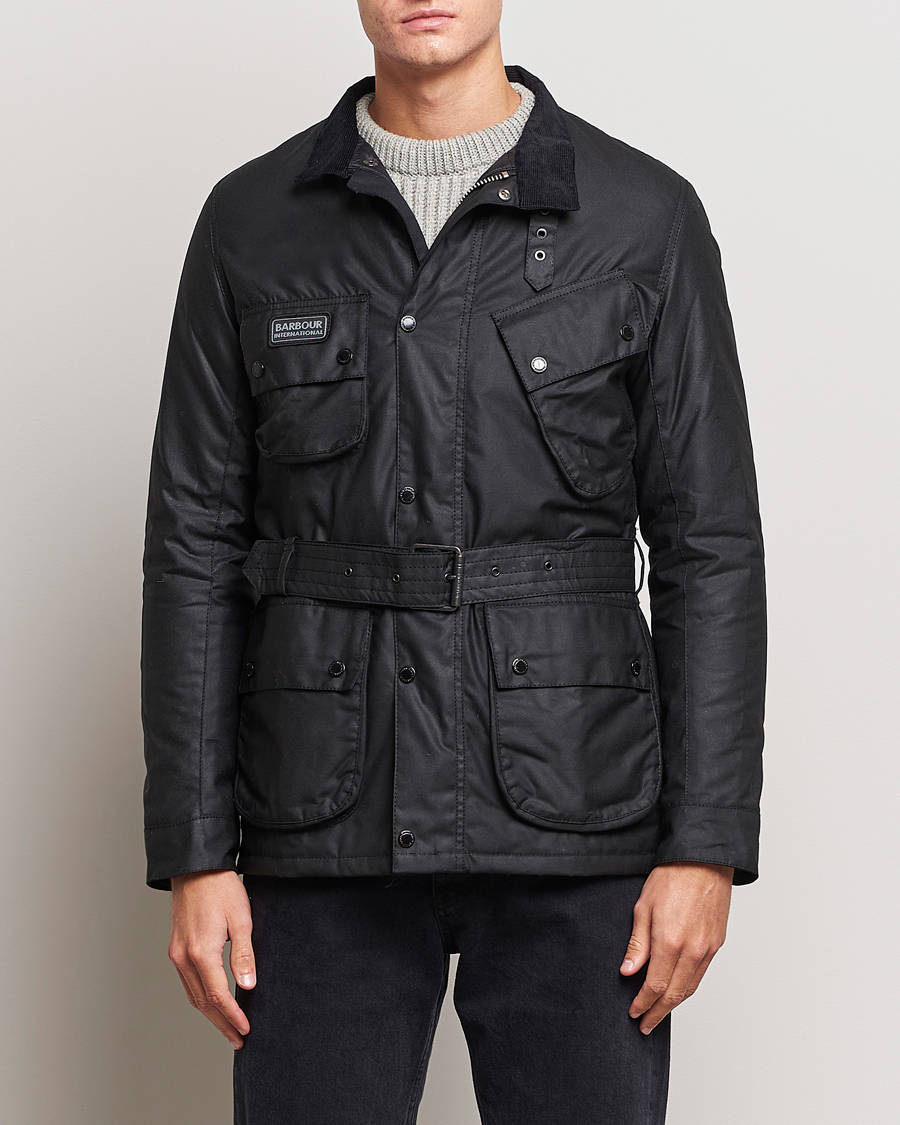 Herre |  | Barbour International | Winter Slim International Wax Jacket Black