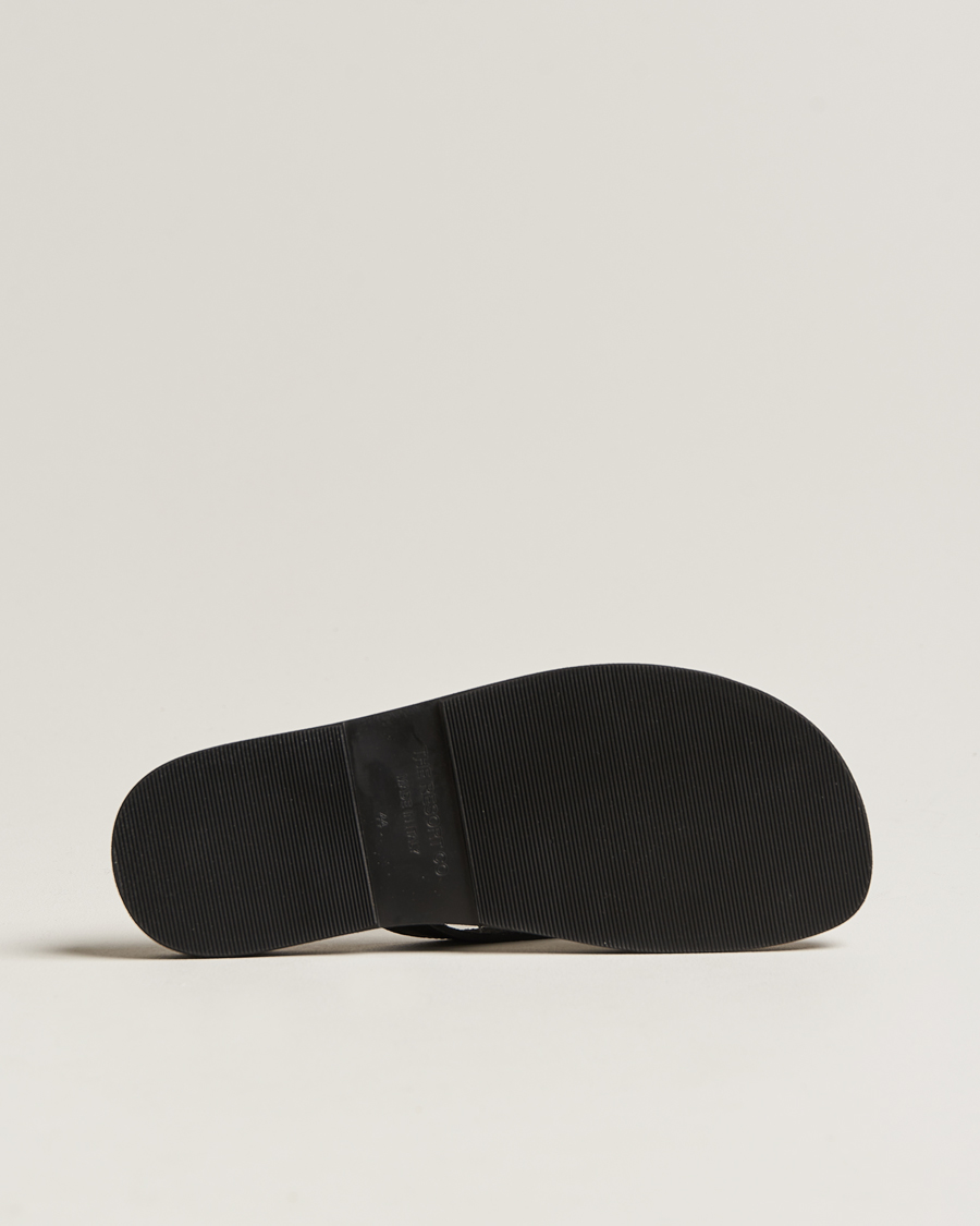 Herre | Sandaler og tøfler | The Resort Co | Saffiano Leather Flip-Flop Black/Black
