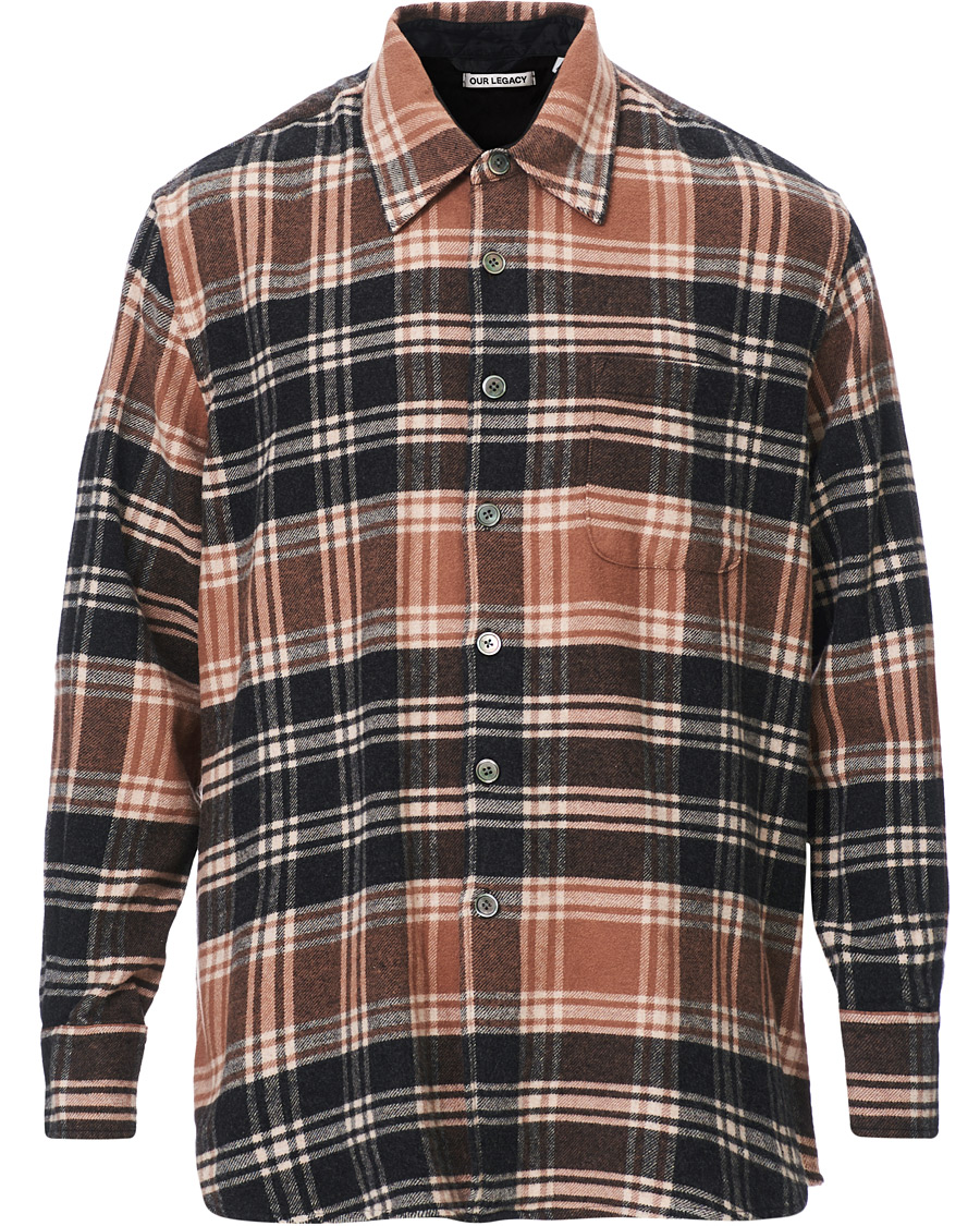 Herre | Skjorter | Our Legacy | Above Plaid Flannel Shirt Brown/Blue