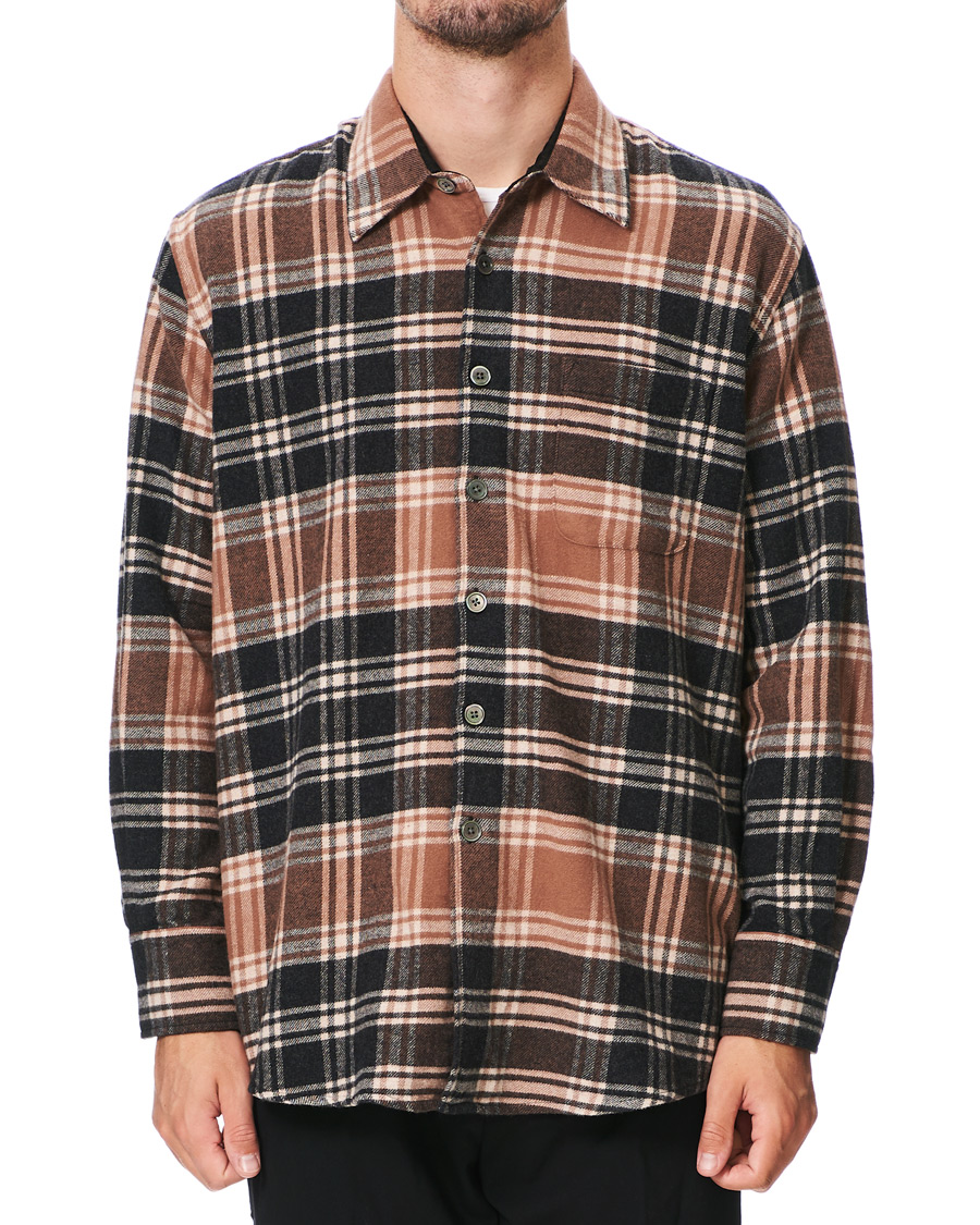 Herre | Skjorter | Our Legacy | Above Plaid Flannel Shirt Brown/Blue