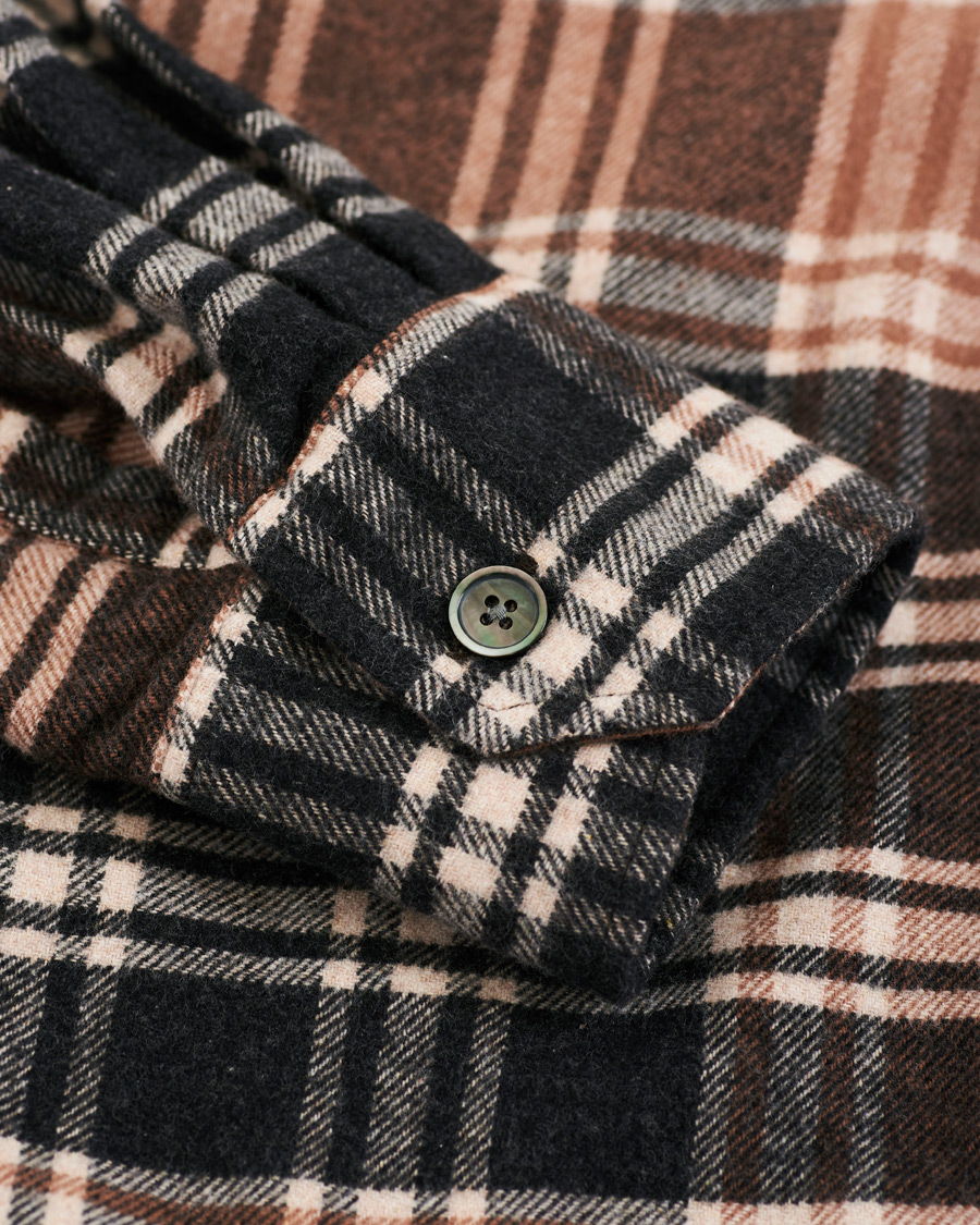 Herre | Skjorter | Our Legacy | Above Plaid Flannel Shirt Brown/Blue