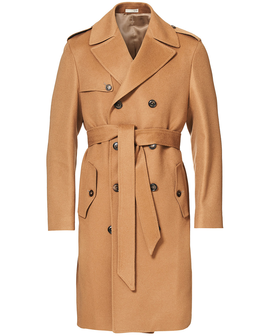 Herre | Jakker | Piacenza Cashmere | Pure Cashmere Belted Coat Natural Brown