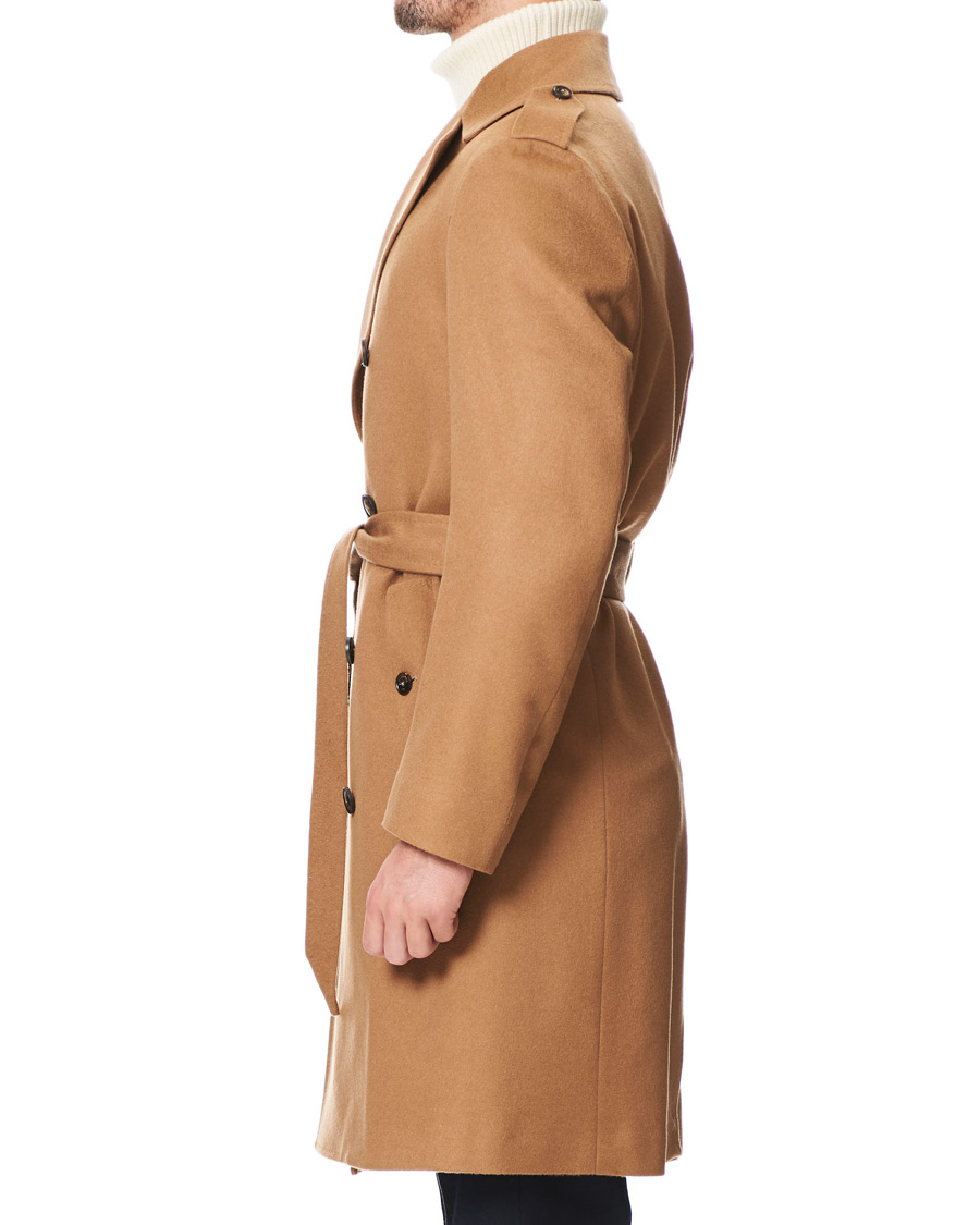 Herre | Jakker | Piacenza Cashmere | Pure Cashmere Belted Coat Natural Brown