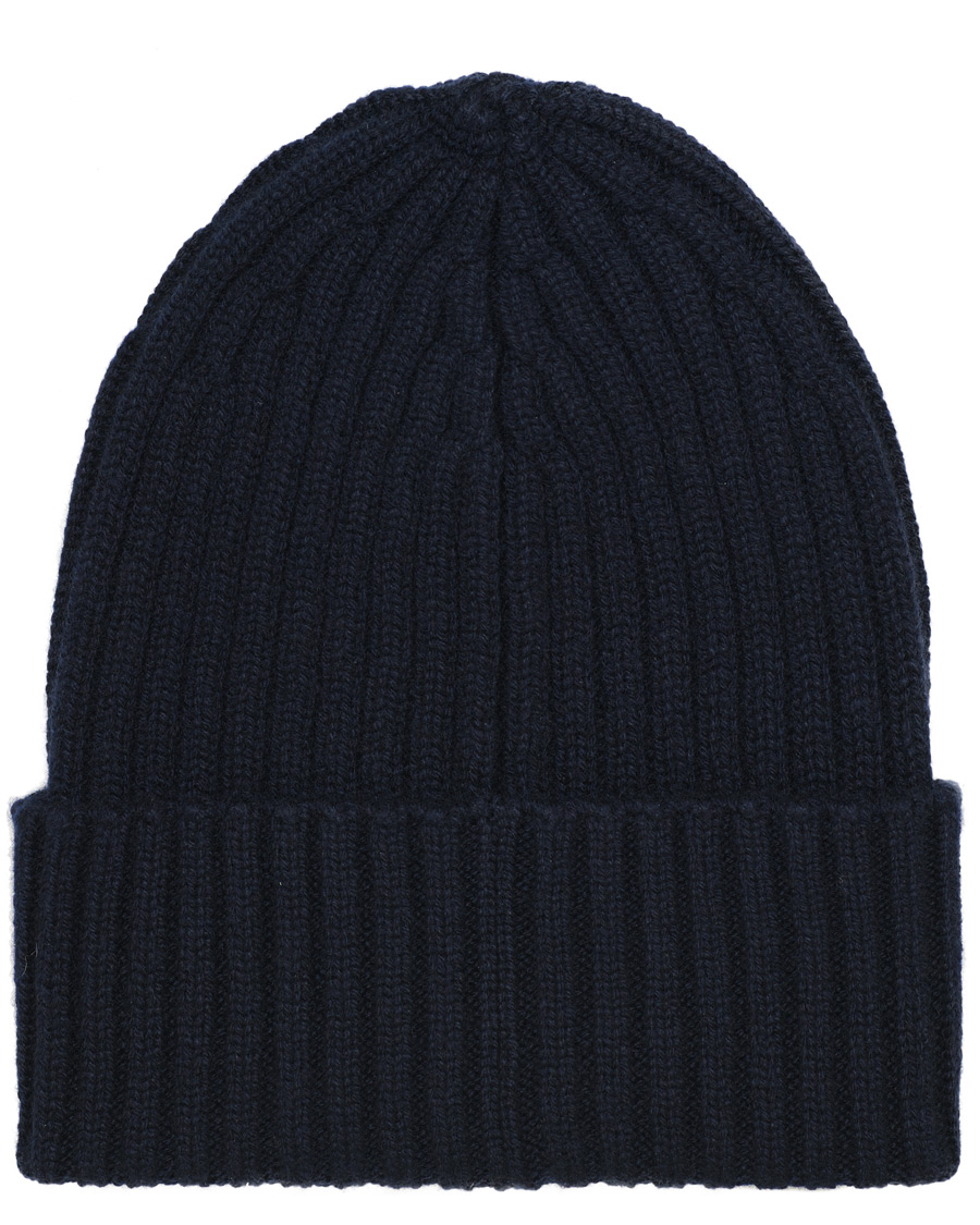Herre | Piacenza Cashmere Ribbed Cashmere Beanie Navy | Piacenza Cashmere | Ribbed Cashmere Beanie Navy