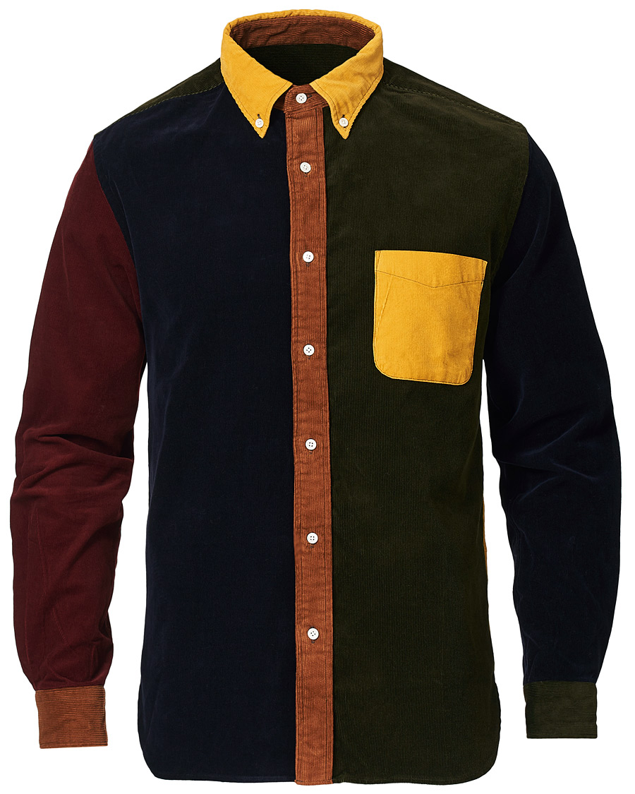 Herre | Skjorter | BEAMS PLUS | Corduroy Patchwork Button Down Shirt Yellow