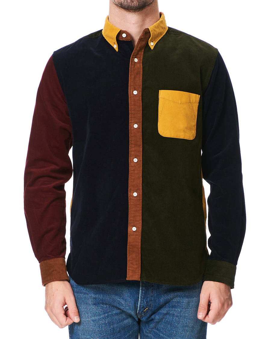 Herre | Skjorter | BEAMS PLUS | Corduroy Patchwork Button Down Shirt Yellow
