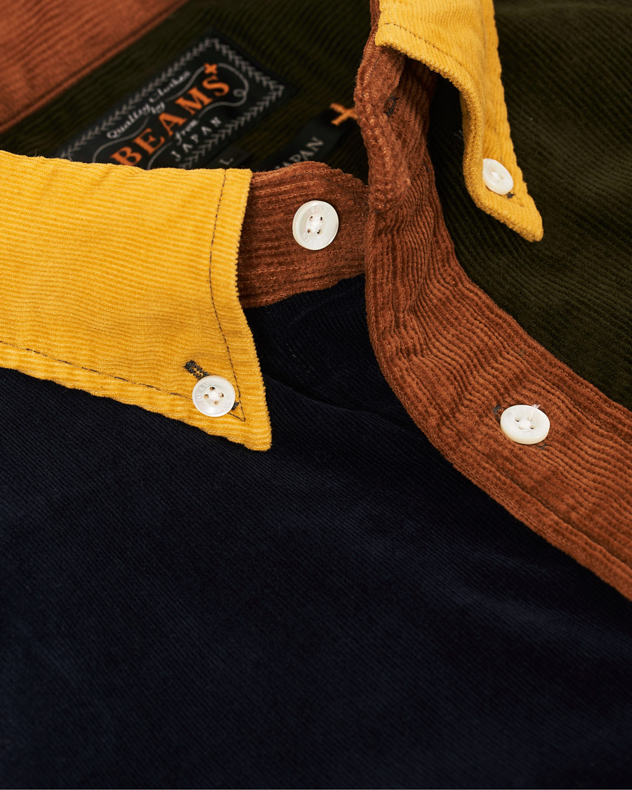 Herre | Skjorter | BEAMS PLUS | Corduroy Patchwork Button Down Shirt Yellow
