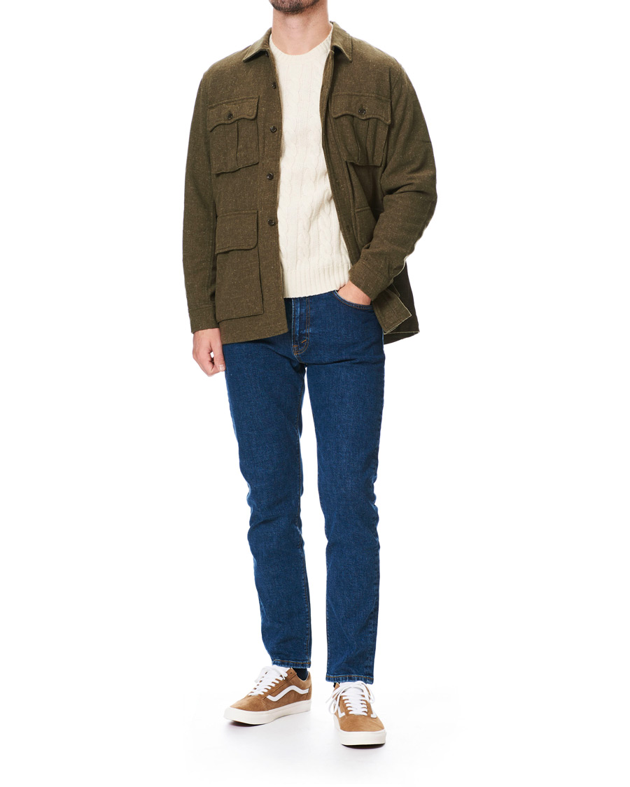 Herre | Gensere | BEAMS PLUS | Crew Neck Cable Sweater White