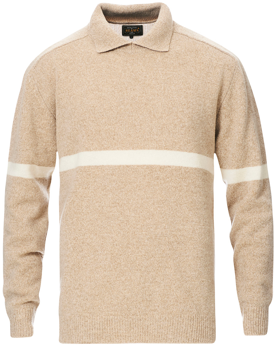 Herre | Gensere | BEAMS PLUS | Collared Wool Sweater Beige