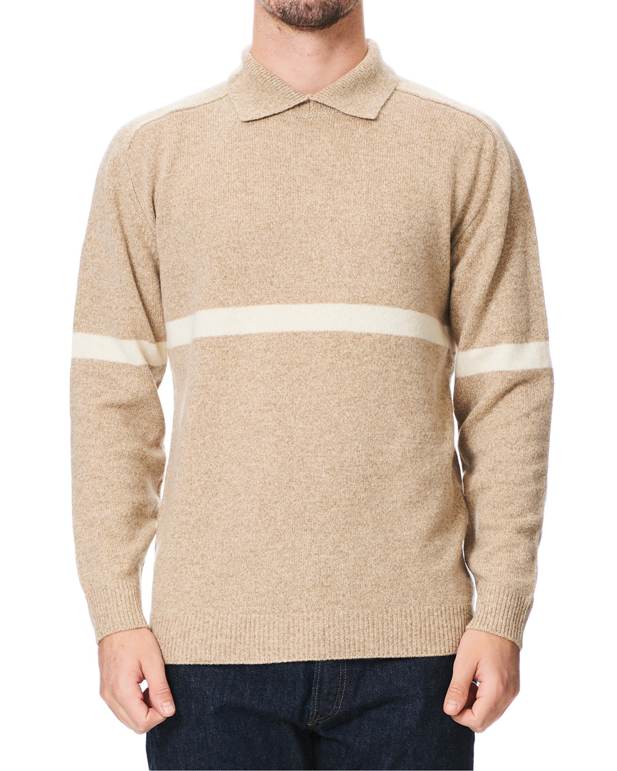 Herre | Gensere | BEAMS PLUS | Collared Wool Sweater Beige