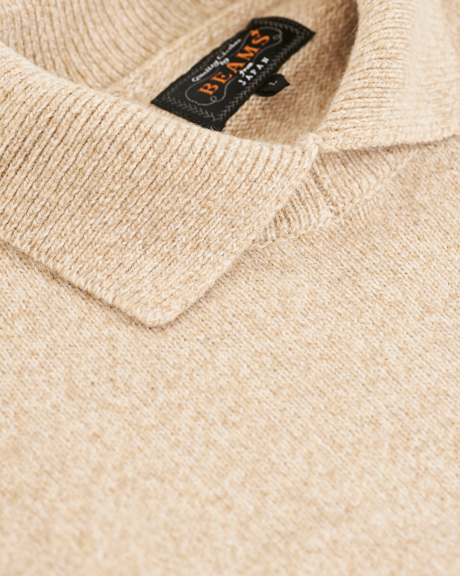Herre | Gensere | BEAMS PLUS | Collared Wool Sweater Beige