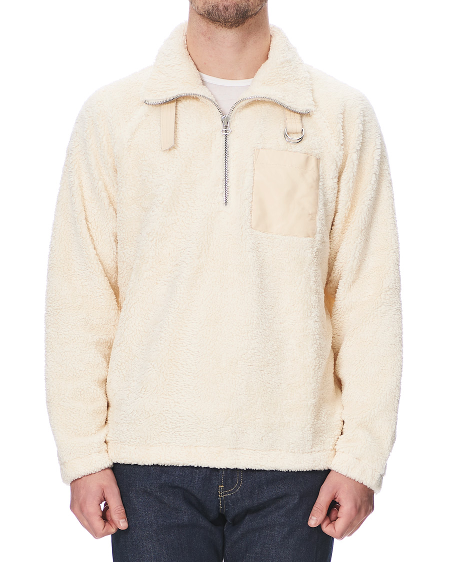 Herre | Gensere | Helmut Lang | Shaggy Half Zip Fleece Winter White