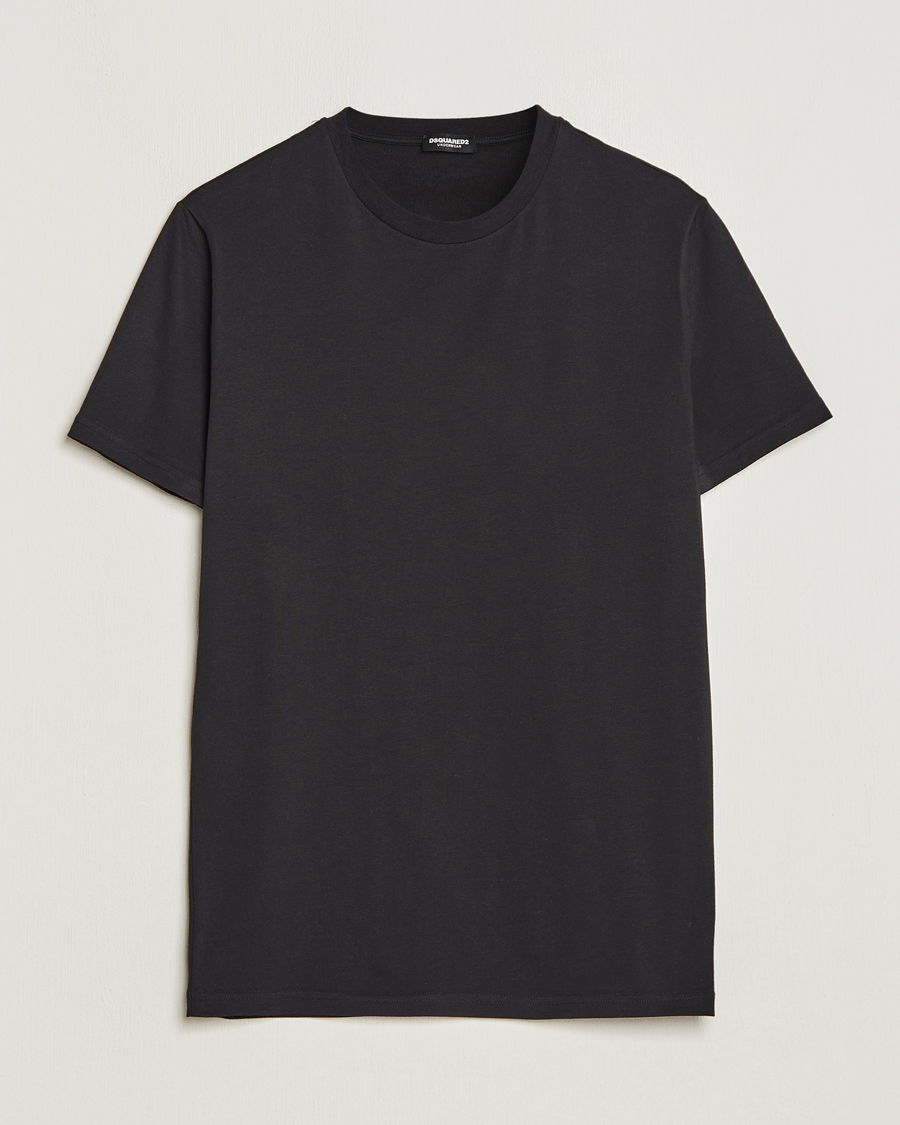 Herre | T-Shirts | Dsquared2 | 2-Pack Cotton Stretch Crew Neck Tee Black