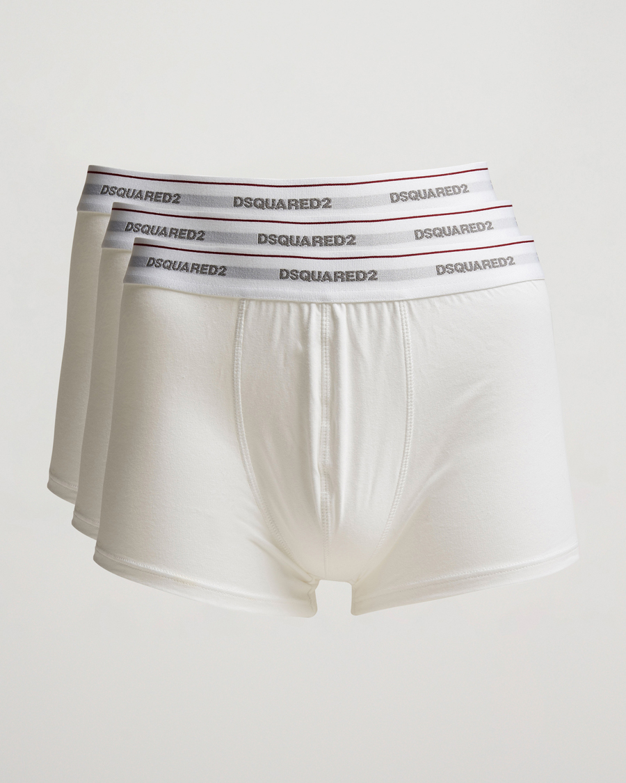 Herre | | Dsquared2 | 3-Pack Cotton Stretch Trunk White