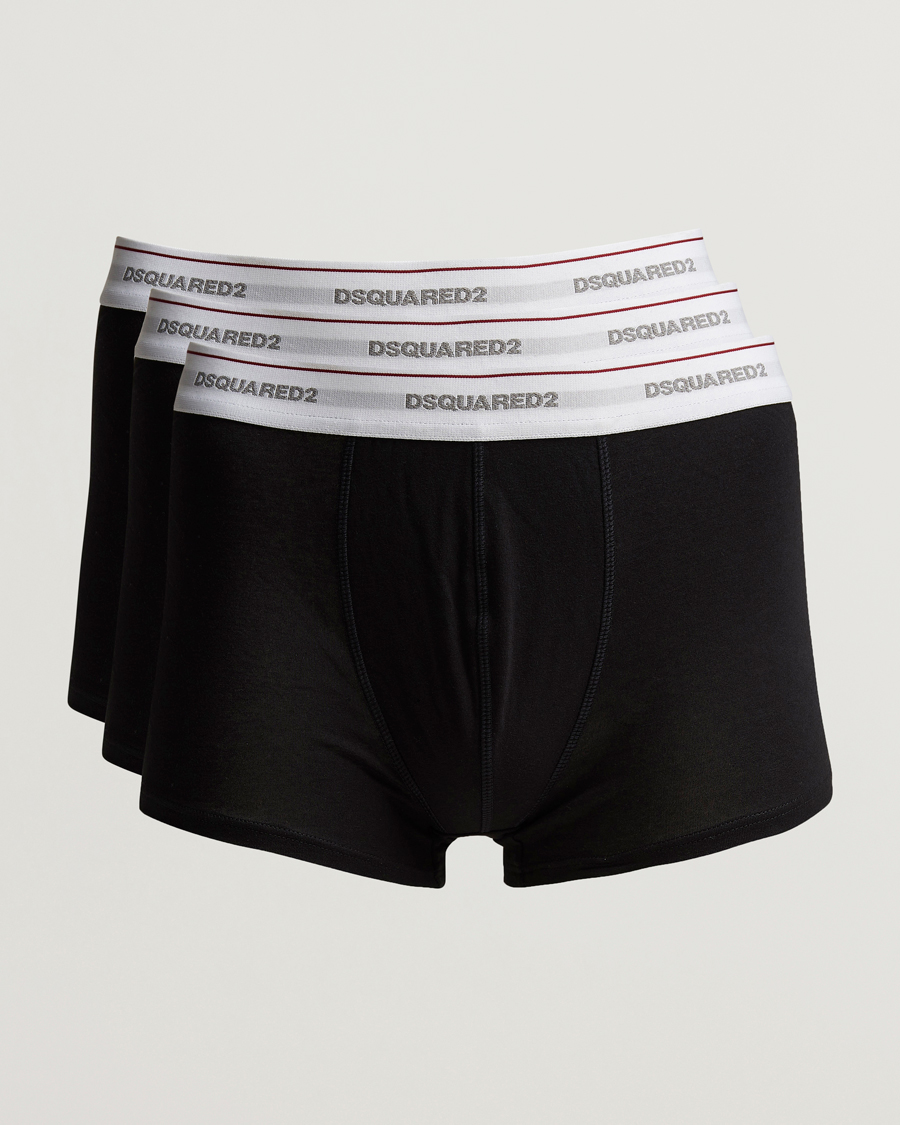 Herre | | Dsquared2 | 3-Pack Cotton Stretch Trunk Black