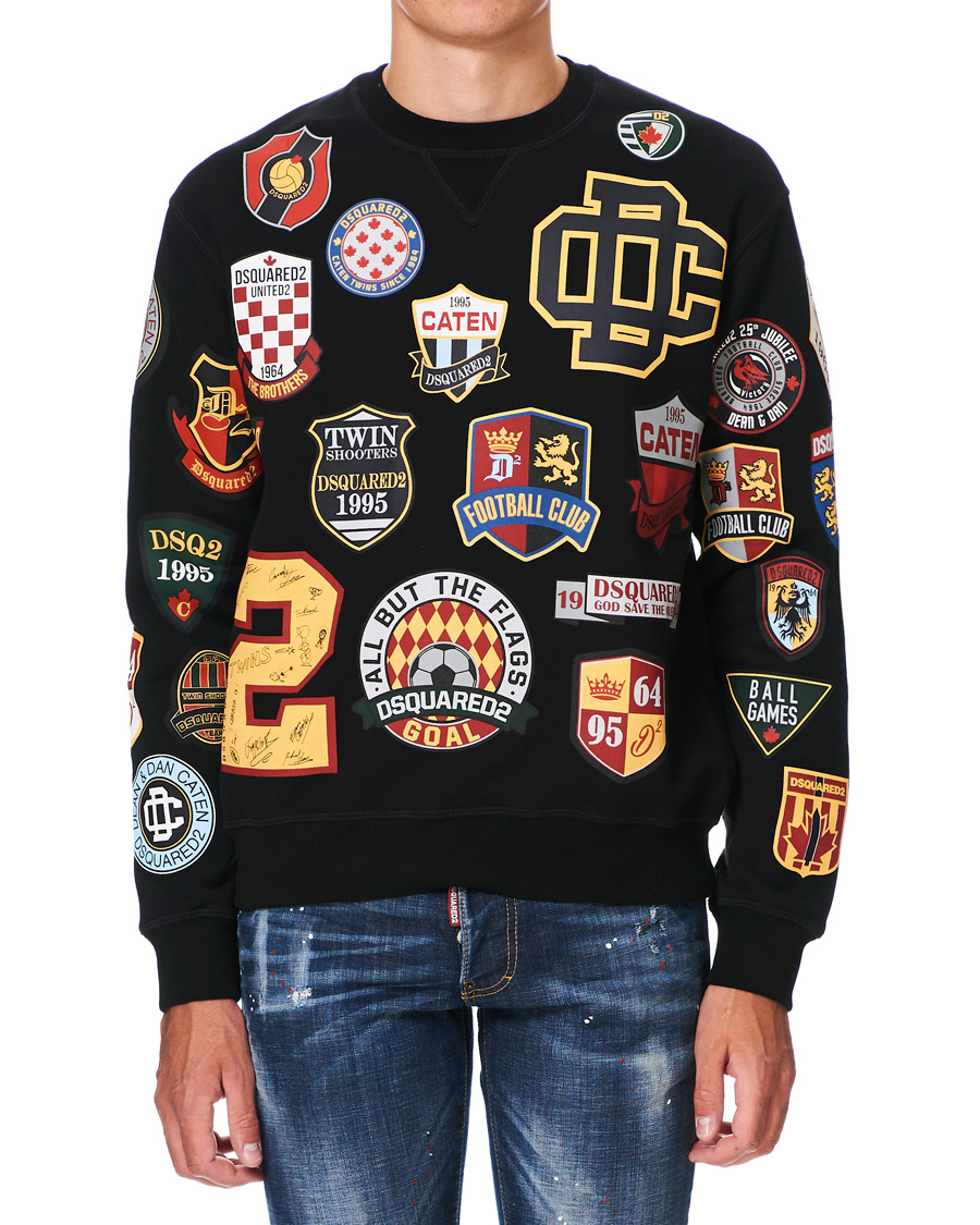 Herre | Gensere | Dsquared2 | Cool Fit Patch Work Sweatshirt Black