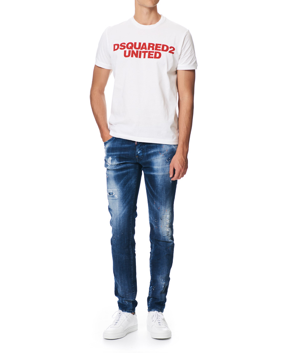 Herre | T-Shirts | Dsquared2 | Slouch Fit Logo Crew Neck Tee White