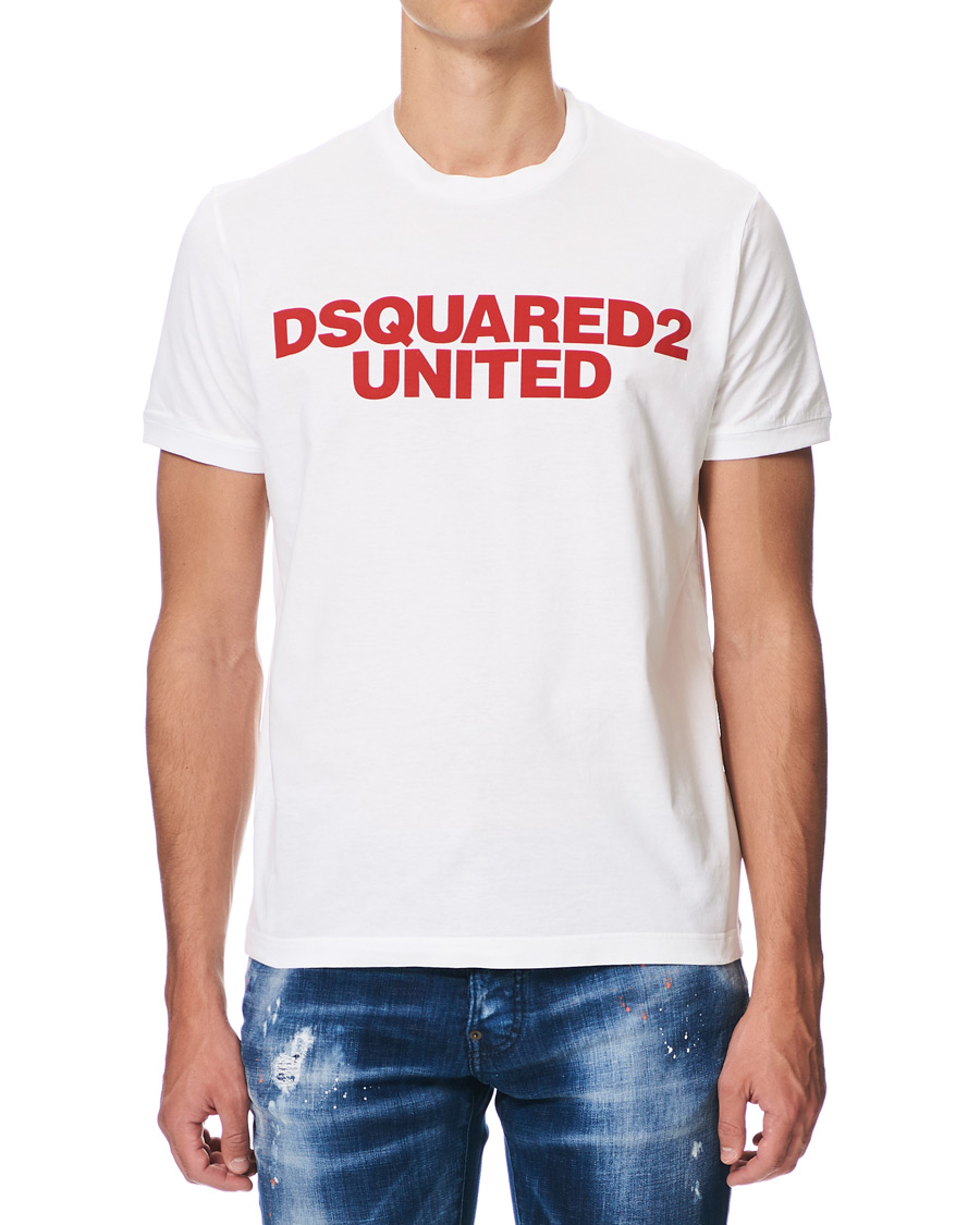 Herre | T-Shirts | Dsquared2 | Slouch Fit Logo Crew Neck Tee White