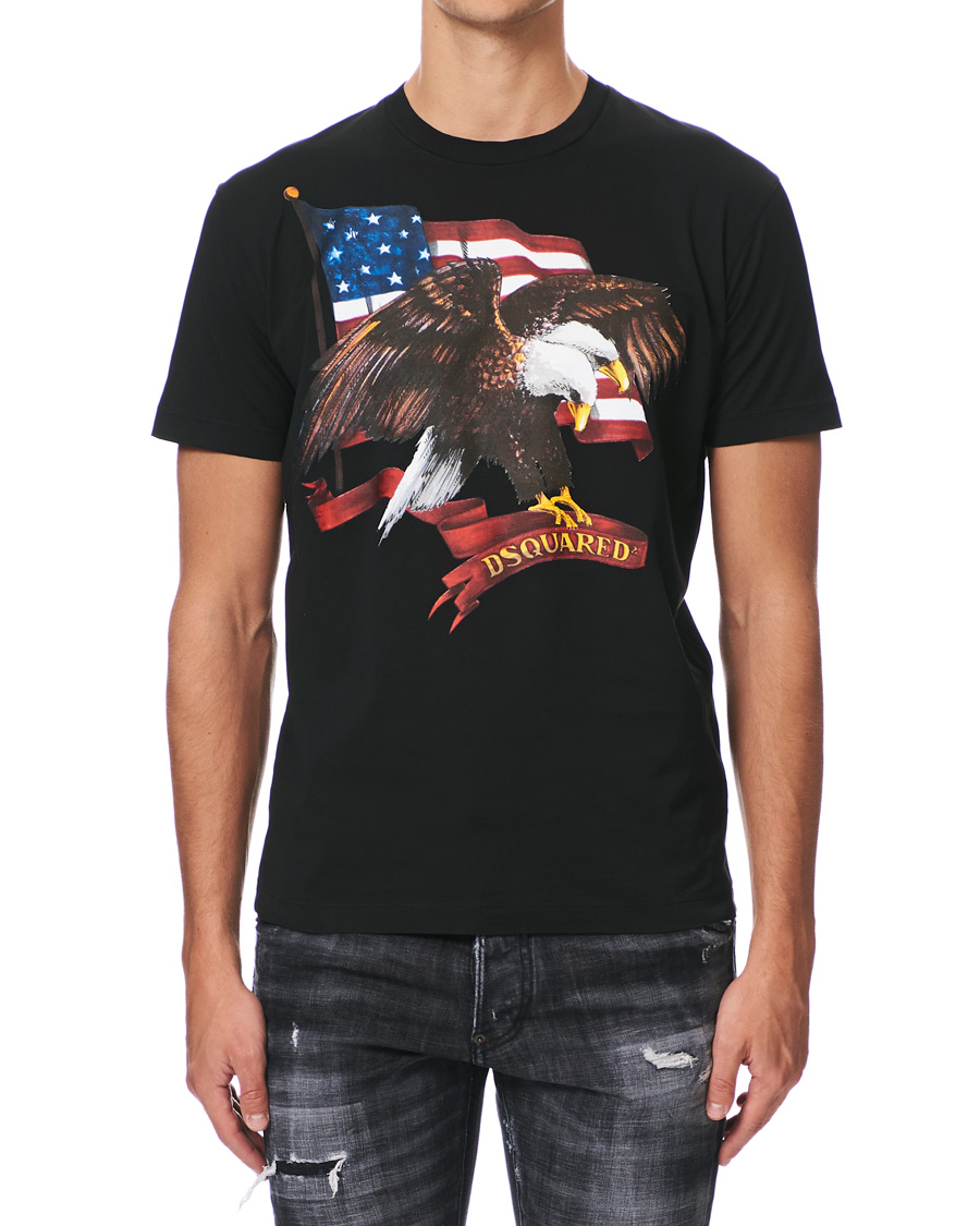 Herre | T-Shirts | Dsquared2 | Cool Fit Icon Eagle Logo Crew Neck Tee Black