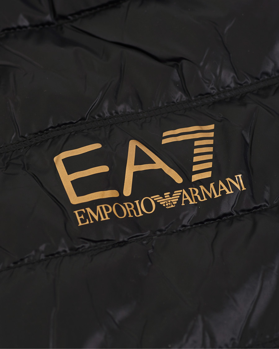 Herre | Jakker | EA7 | Train Core Light Down Hoodie Jacket Black/Gold