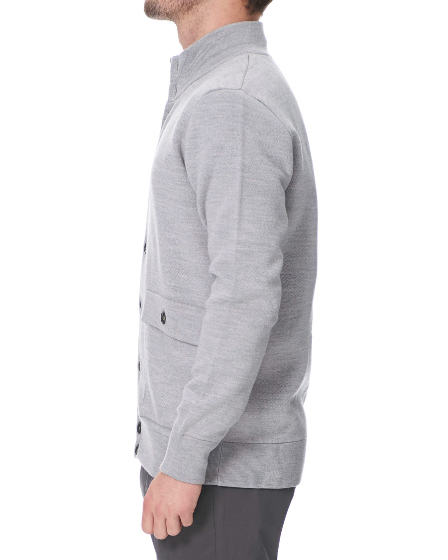 Herre | Gensere | 14 Savile Row | Silk/Cashmere/Wool Cardigan Pale Grey