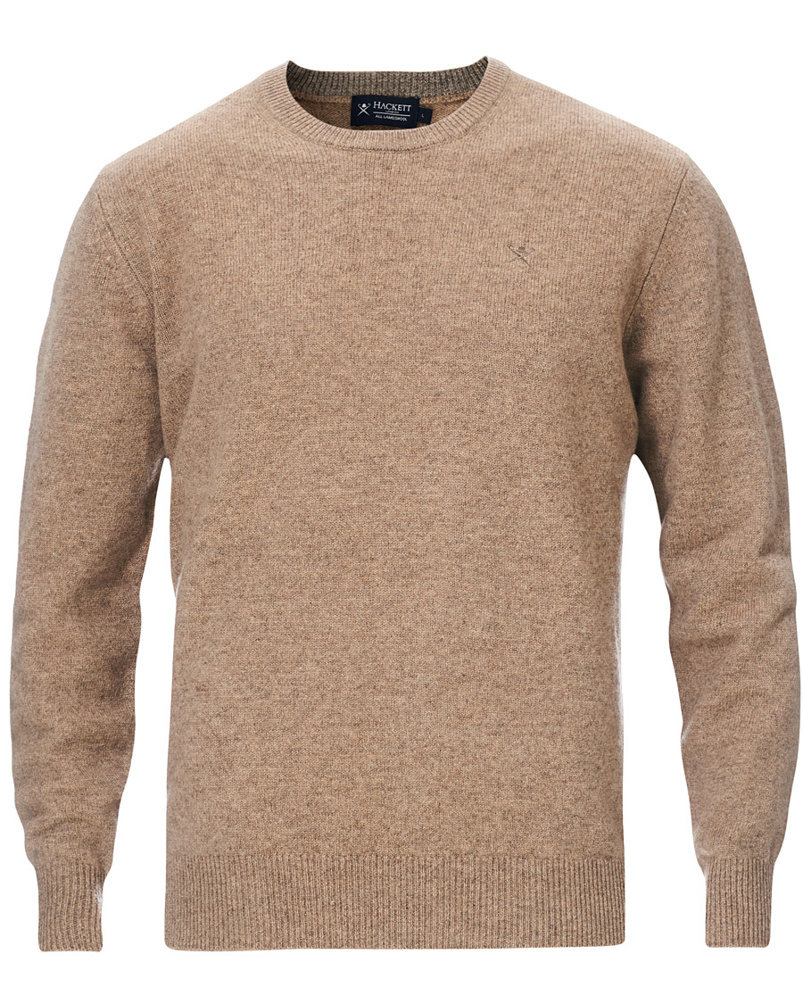 Herre | Gensere | Hackett | Lambswool Crew Neck Mushroom