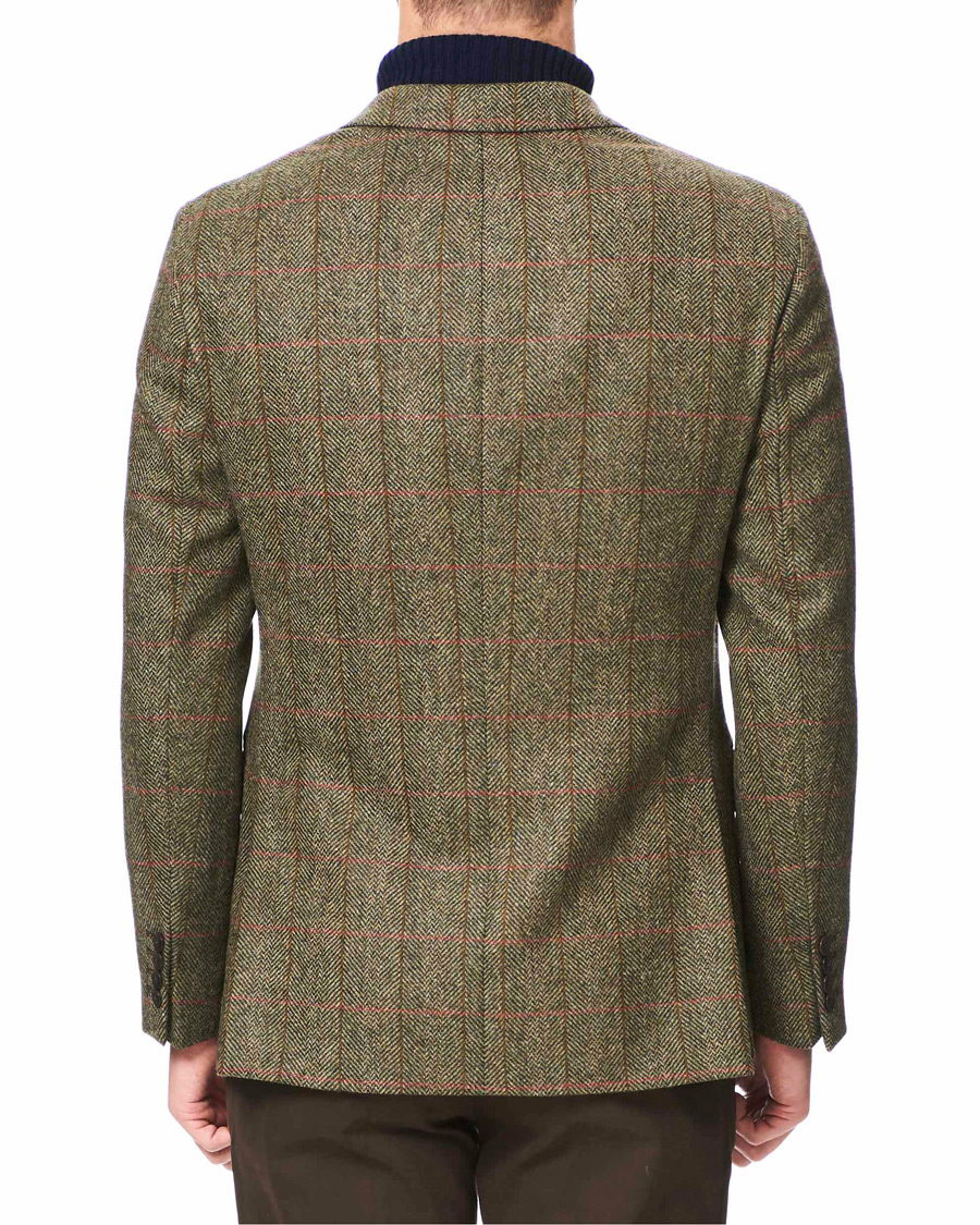 Herre | Dressjakker | Hackett | Herringbone Checked Tweed Blazer Green