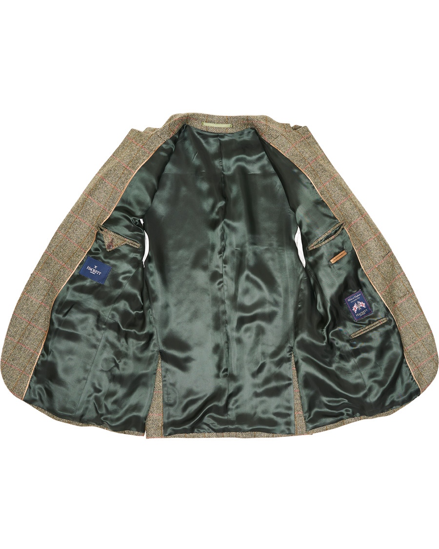 Herre | Dressjakker | Hackett | Herringbone Checked Tweed Blazer Green