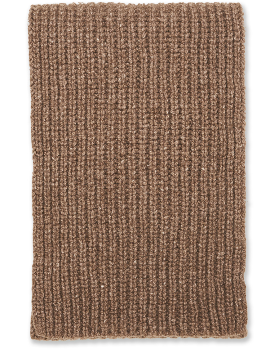 Herre | Johnstons of Elgin Heavy Knitted Cashmere Scarf Otter Mix | Johnstons of Elgin | Heavy Knitted Cashmere Scarf Otter Mix