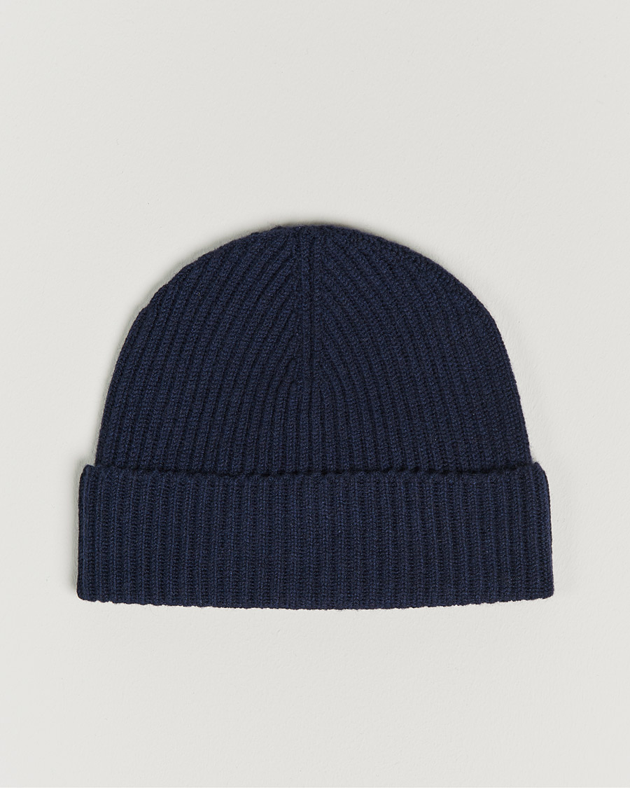 Herre | Johnstons of Elgin Cashmere Ribbed Hat Navy | Johnstons of Elgin | Cashmere Ribbed Hat Navy
