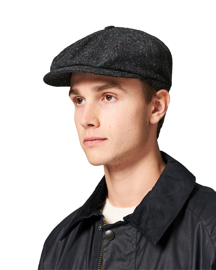 Herre | Lock & Co Hatters Tremelo Donegal Tweed Cap Dark Grey | Lock & Co Hatters | Tremelo Donegal Tweed Cap Dark Grey