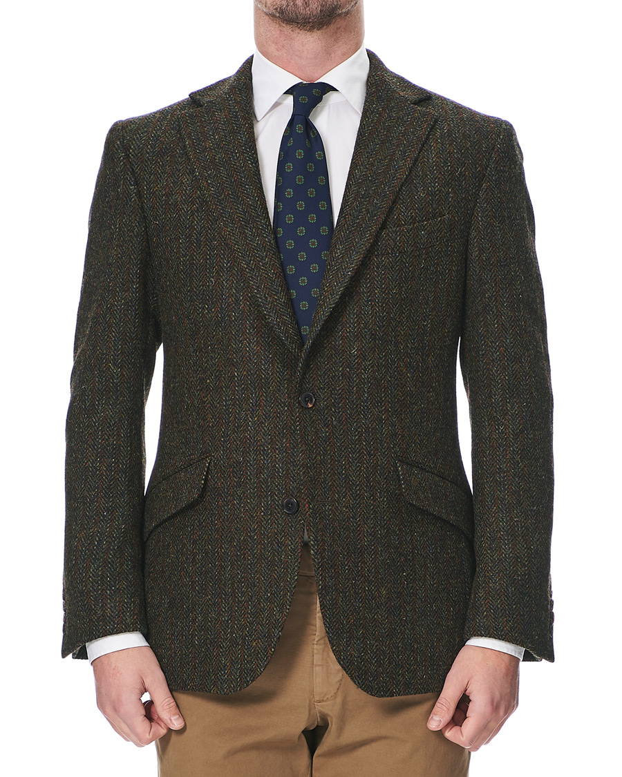 Herre | Dressjakker | Walker Slater | Edward Harris Tweed Herringbone Blazer Green