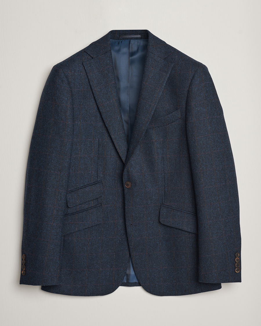 Herre | Dressjakker | Walker Slater | Edward Lambswool Windowpane Blazer Navy
