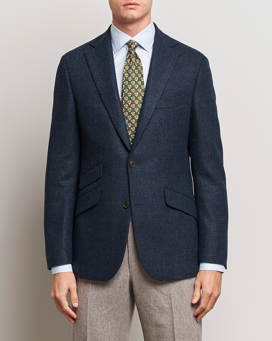 Herre | Dressjakker | Walker Slater | Edward Lambswool Windowpane Blazer Navy