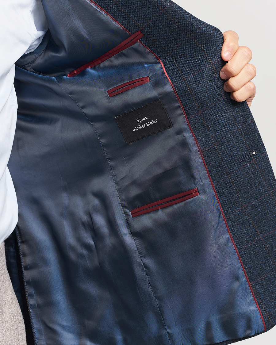 Herre | Dressjakker | Walker Slater | Edward Lambswool Windowpane Blazer Navy