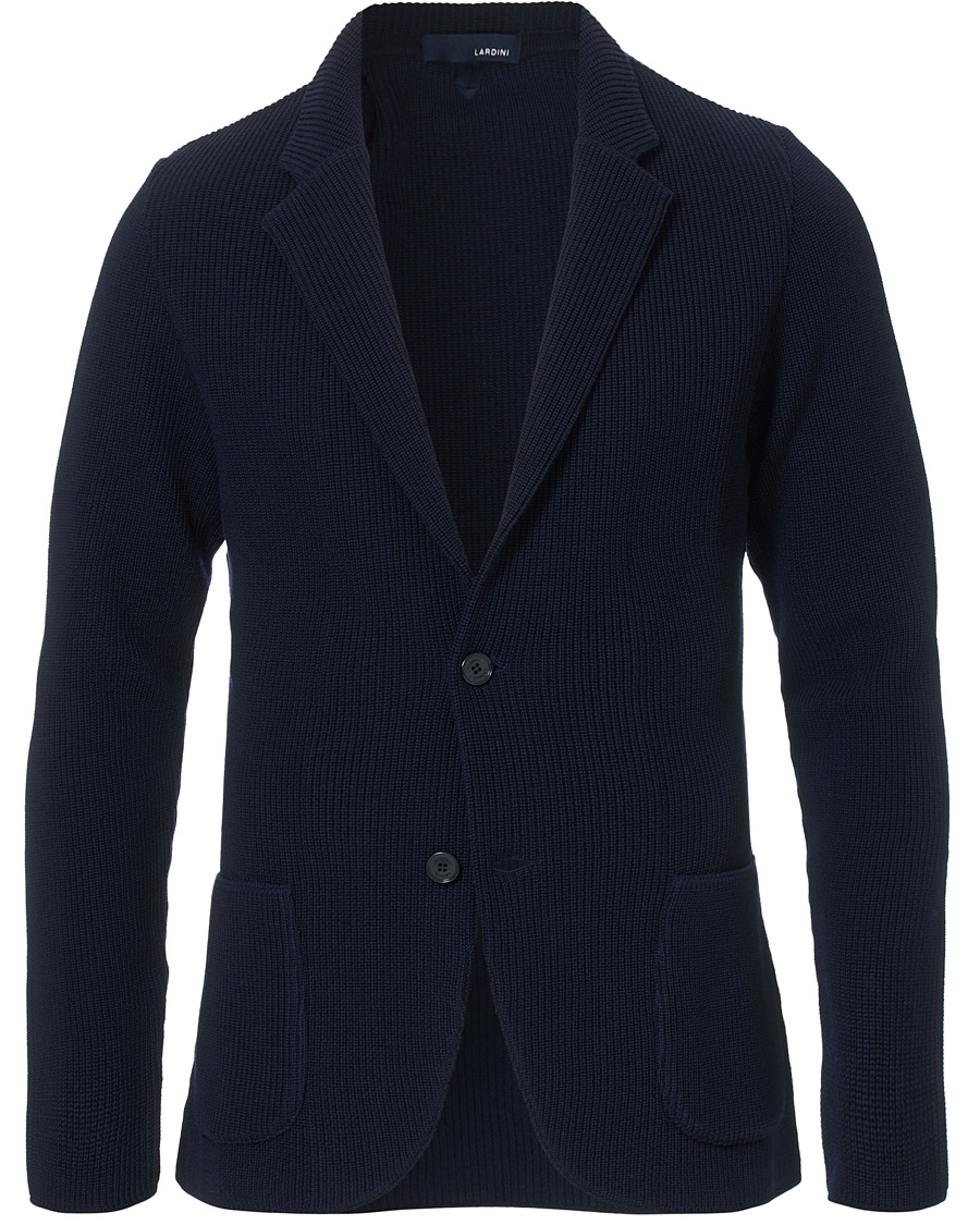 Herre | Dressjakker | Lardini | Knitted Wool Blazer Navy