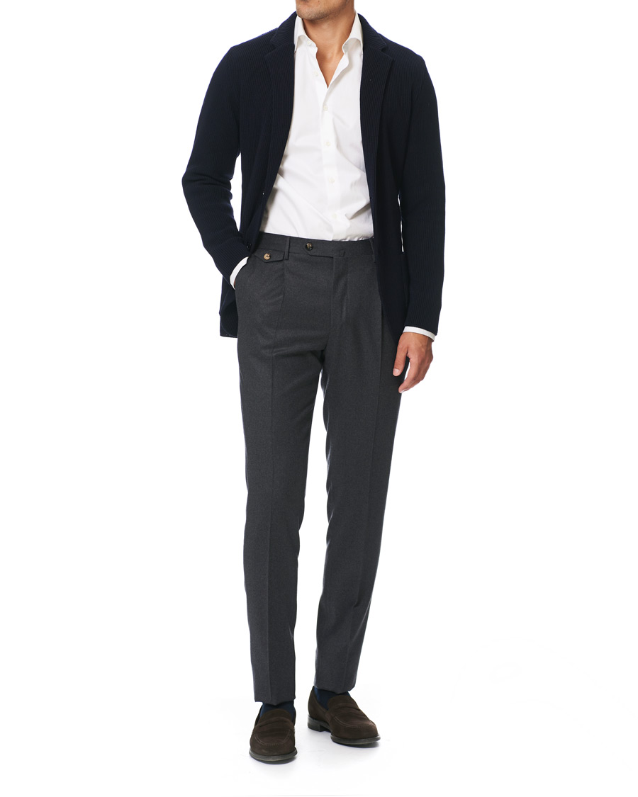 Herre | Dressjakker | Lardini | Knitted Wool Blazer Navy