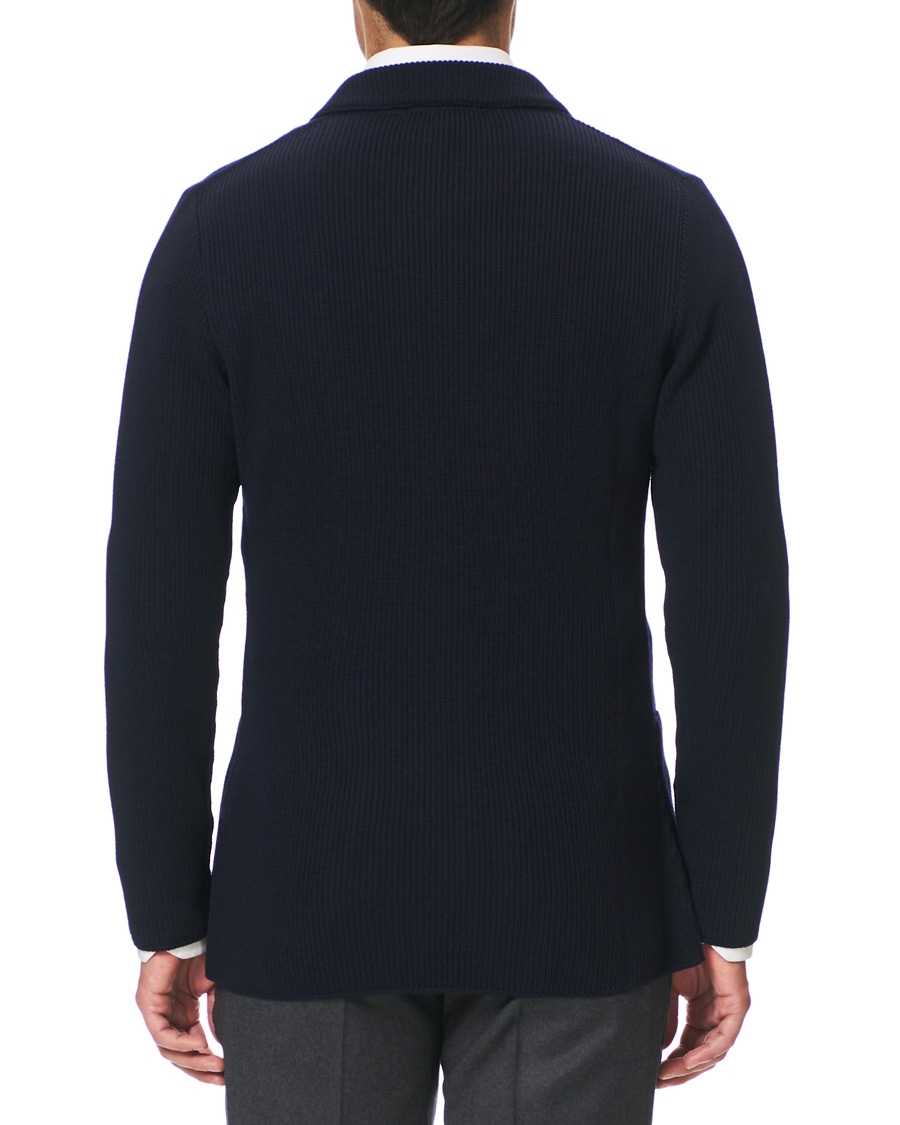 Herre | Dressjakker | Lardini | Knitted Wool Blazer Navy