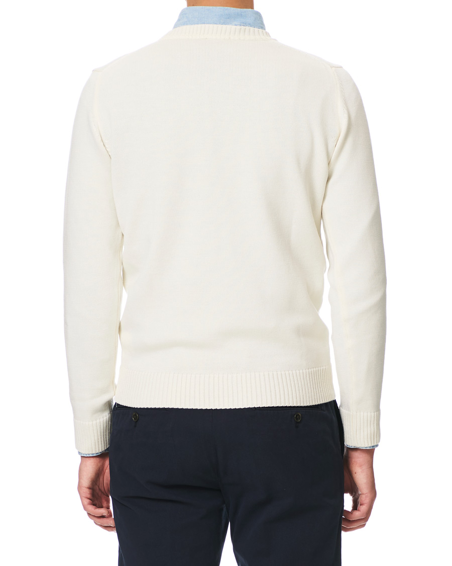 Herre | Gensere | Stenströms | Heavy Knitted Merino Crew Neck Cream