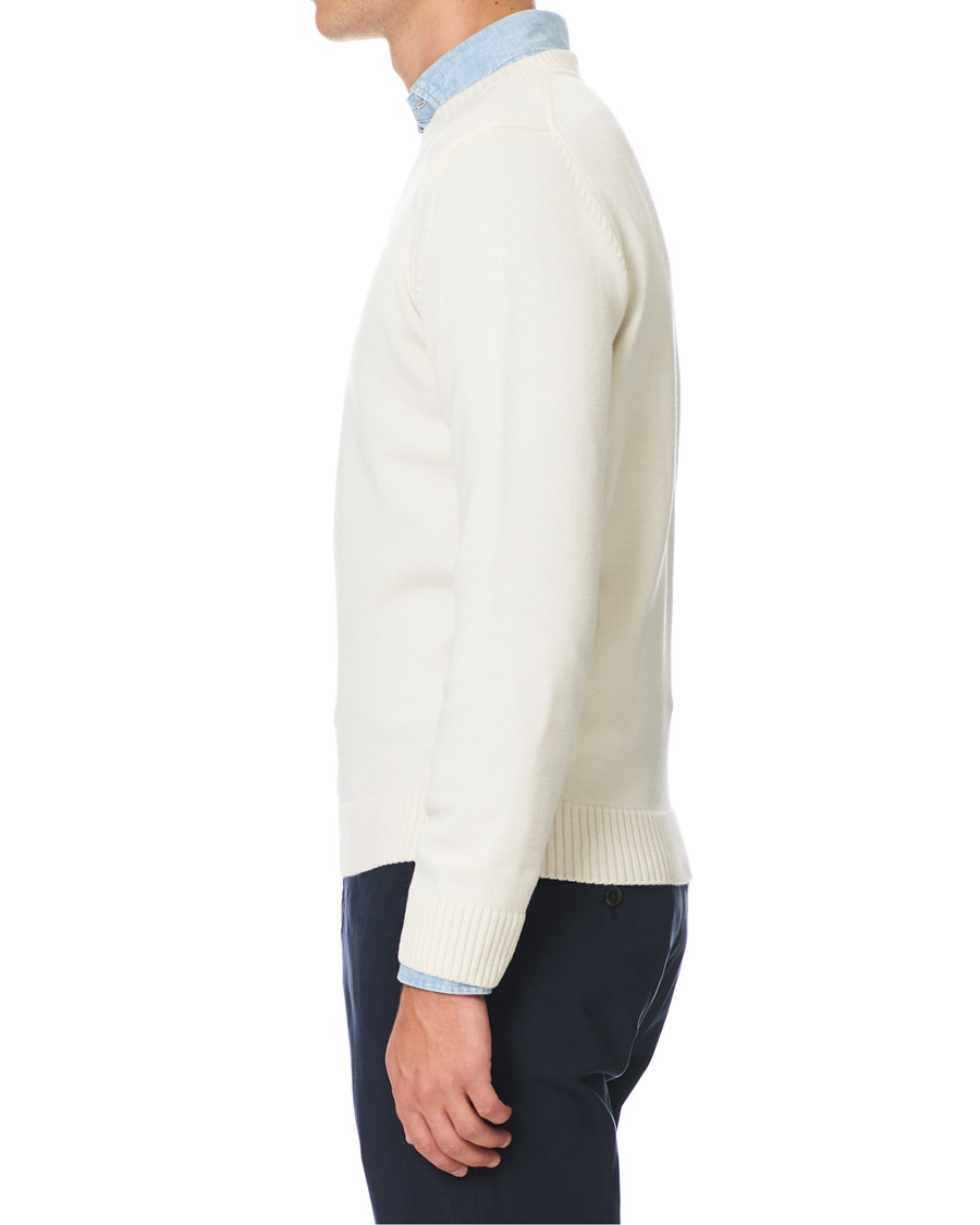 Herre | Gensere | Stenströms | Heavy Knitted Merino Crew Neck Cream