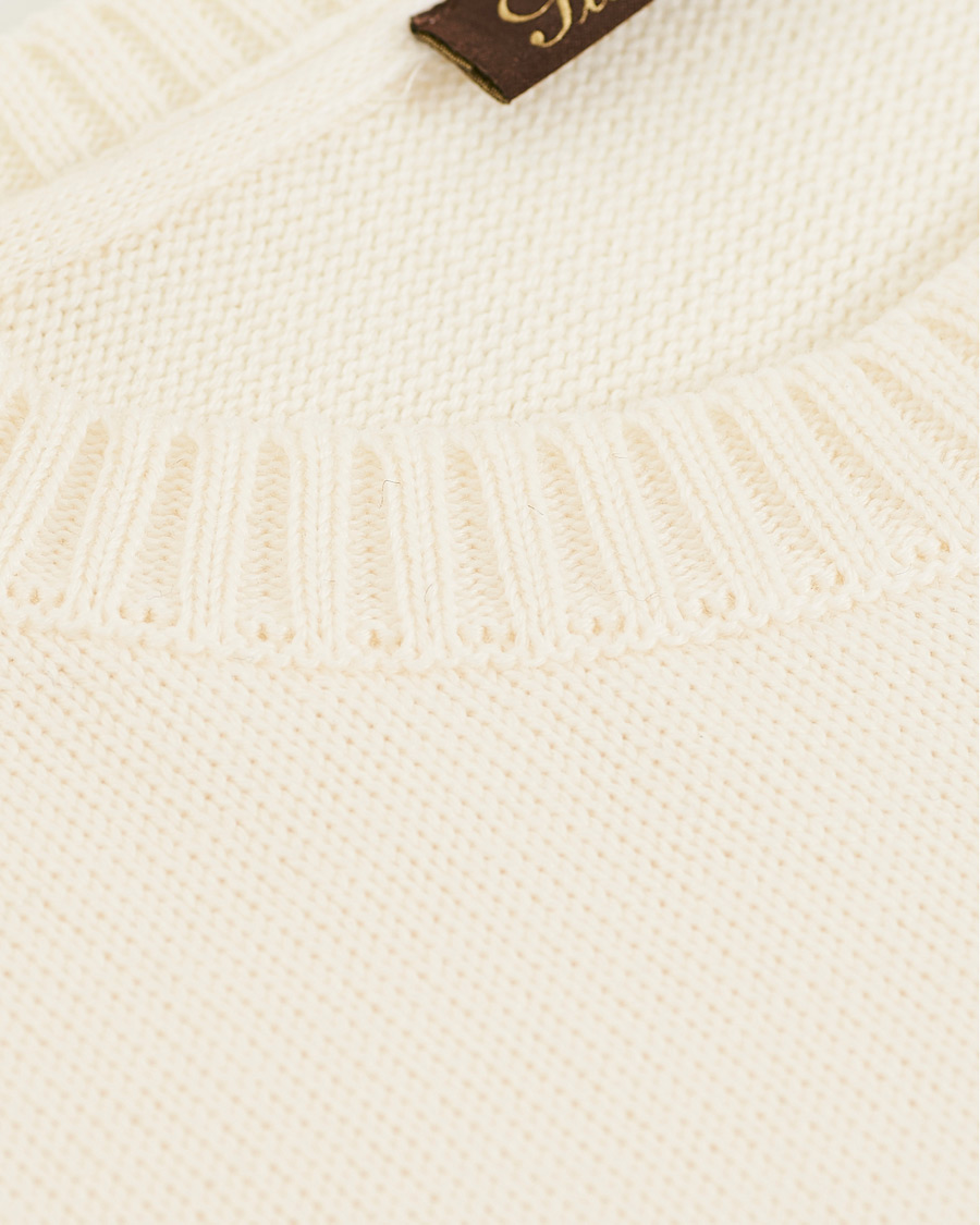 Herre | Gensere | Stenströms | Heavy Knitted Merino Crew Neck Cream